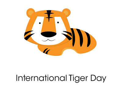 International Tiger Day - July 29 - Illustration animation art branding design flat illustration logo minimal photoshop vector