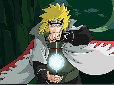 Minato Namikaze Naruto - Fan Art adobe illustrator anime anime girl animeart art design digitalart fan art fantasy illustration minato namikaze naruto naruto fan art