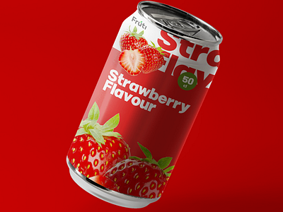 Fruti Juice (Strawberry Flavour) 3d animation branding design graphic design illustration packaging