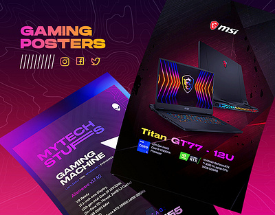 Gaming Posters / Gaming ADS - MSI, DELL 3d adobe photoshop branding design flyerdesign game design graphic design photoshop web3 design