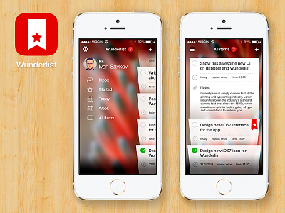 Wunderlist for iOS7 app concept design ios7 list redesign to do wunderlist