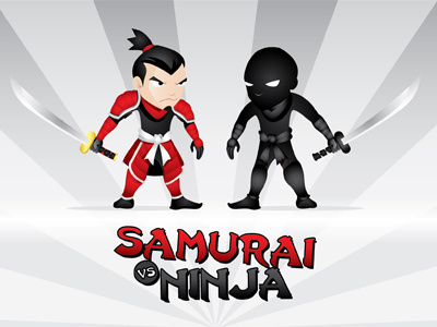 Samurai Vs Ninja Thumb ninja samurai vector