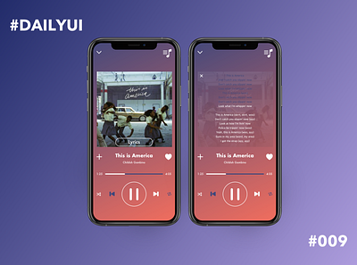 Music Player app dailyui design mockup ui uidesign ux