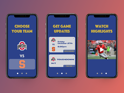 Promotional Screens for Busy Sports Fans uidesign uxdesign