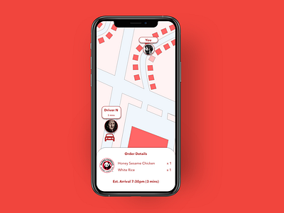 Location Tracking: Food Delivery dailyui mockup ui uidesign uxdesign vector