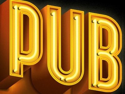 PUB custom jordan lettering metcalf neon signage