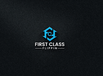 FCF Logo Design branding clean construction construction service logo design eyecatching flat flip home house logo simple