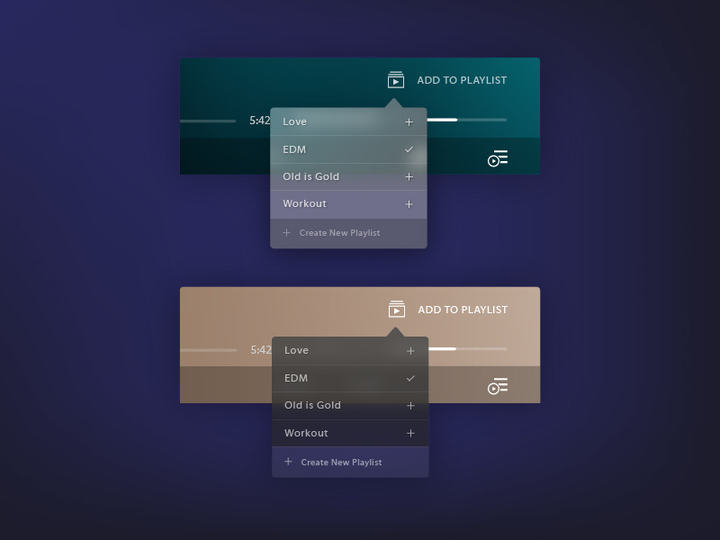 UI Elements: Playlist Addition add interface illustrator ui music playlist