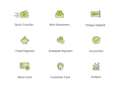 Banking App Icons bank banking color icons illustration payments shift