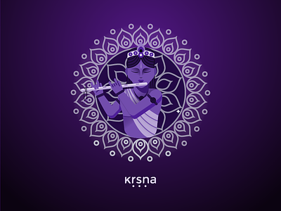 Krsna divine flute illustration krishna krsna purple