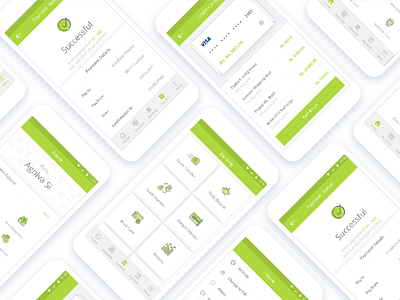Banking App screens android app bank banking design green illustrations personal banking sprint