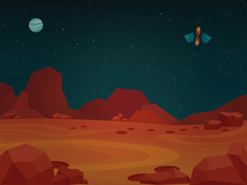Atsronaut on Mars 2d 2danimation animation illustration motion graphics