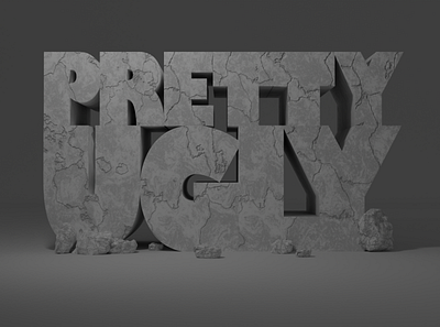 pretty ugly 3d 3dblender 3dlettering 3dtypography illustration typography