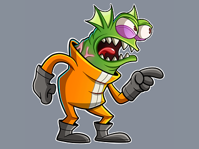 Grumpy Space Monster cartoon character character design digital art drawing mascot monster scifi space