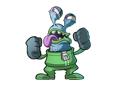 Grumpy Space Monster cartoon character character design digital art drawing graphic design grumpy illustration mascot