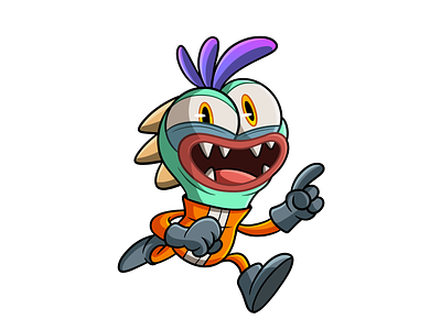 Happy Monster cartoon character character design digital art drawing graphic design mascot