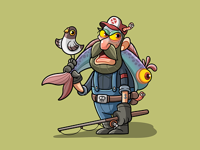 The Nightmare Fish 004 cartoon character character design design digital art drawing fish fisherman illustration mascot nft nftart opensea