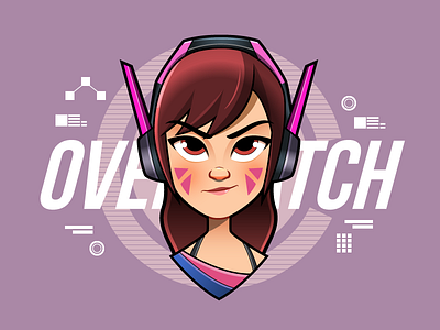 Overwatch - D.va bubblegum digital art gaming girls illustration illustrator overwatch vector
