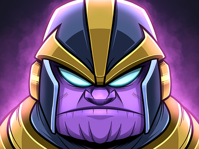 Headshot 1 - Thanos character design digital art drawing fanart illustration infinity war marvel mcu procreate thanos