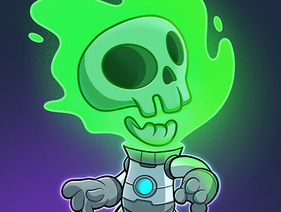 Skull Space - Full Colors cartoon character character design digital art drawing illustration mascot mascot design twitch video game