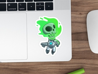 Skull Space - Sticker cartoon character character design digital art drawing mascot design redbubble sale shop shopping sticker store