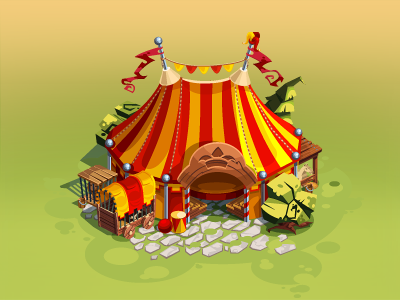 circus buildings game art illustration vector