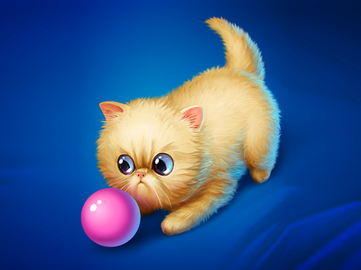 Persian Kitten character design game art icon design illustration