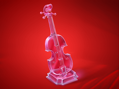 Crystal violin cute game art game object icon illustration kitten