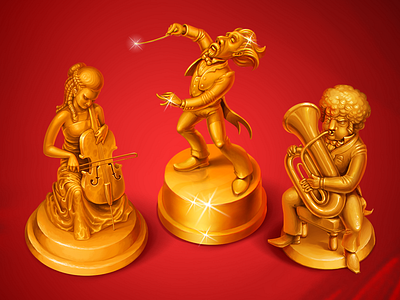 Golden orchestra game art icons illustration mobile games