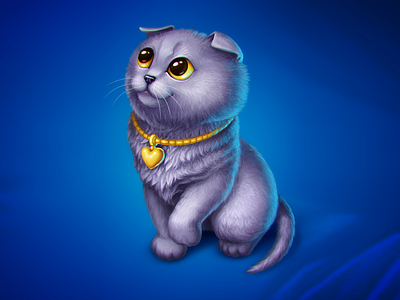 Scottish Kitten cute game art game object icon illustration kitten