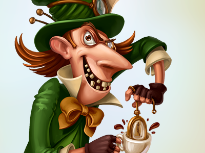 Mad Hatter character character design game art illustration mad hatter mad tea party mobile games sketch