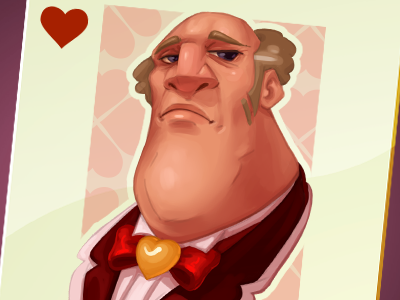 King Of Hearts catrooning character design game art sketch