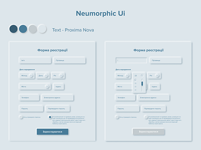 Registration Form Neomorphic