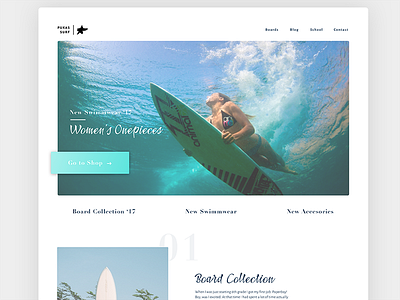 Surf clean landing surf template web website white