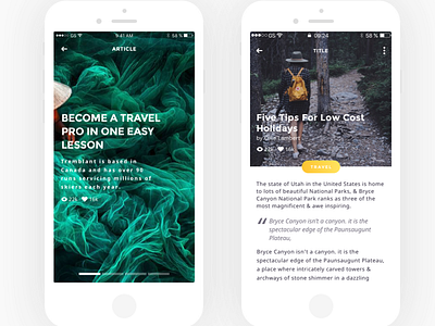 Article app article ios layout read travel