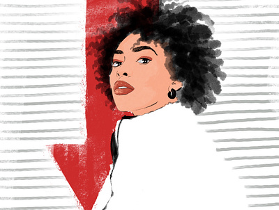 Fashion portrait of afro girl. afro afrogirl face fashion girl illustration illustration art ipadpro portrait portrait art portrait illustration procreate sketching