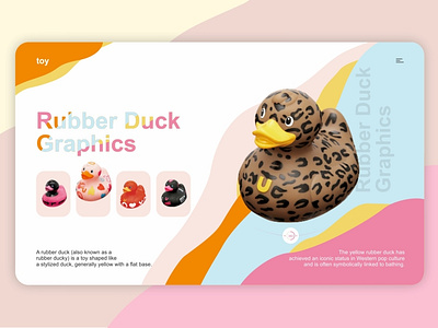 UI/ Rubber Duck Graphics branding design digital illustration digitalart duck fashion ipadpro rubber toy toy design ui ui design web website design