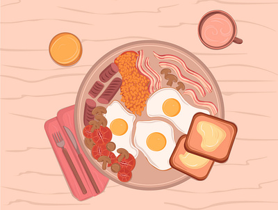 english breakfast breakfast egg english food illustration meals vector