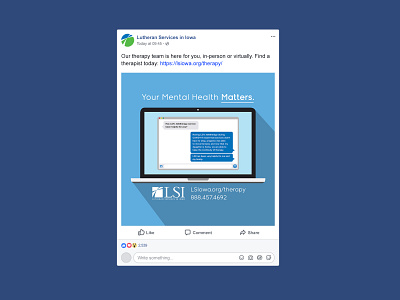 Teletherapy Facebook Ad advertising design facebook facebook ad flat illustration minimal teletherapy vector web website