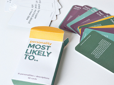 Personality Type 'Most Likely To' card game cards design game meyers briggs minimal personality type