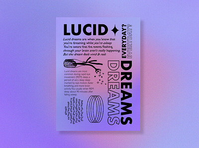 Lucid dreams adobexd design dreams gradient graphic design illustration lucid poster typography ui vector