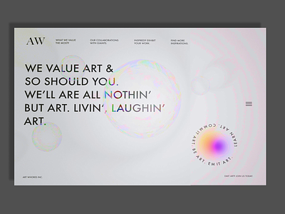 AW Bubble Website mockup //