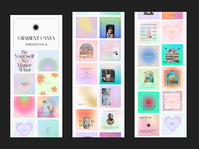 Gradient Canva templates pack - OUT SOON on Etsy adobexd branding canva canva templates design graphic design illustration instagram instagram templates social media templates templates typography vector