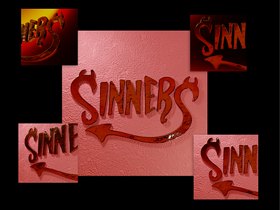 Sinners renderings 3d 3dart blender blender 3d blender material custom typography design graphic design illustration sinners typography