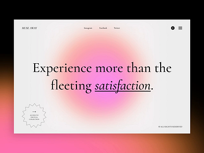 Muse Away's Landing Page adobe adobexd after effects animation design gradient illustration landing page landing page animation meditation website mockup muse away prototype typography ui ux website mockup