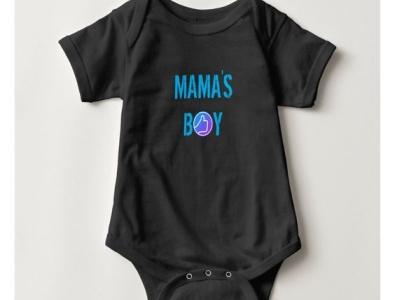 Mama's Boy One Piece babies baby black blue bodysuit boy boys mama mamas mamasboy onepiece zazzle