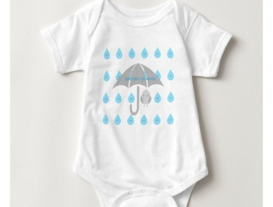 Rain rain go away baby one piece babies baby baby shower cute rain raindrops umbrella zazzle