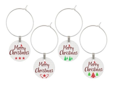 Merry Christmas Wine Glass Charms charms merrychristmas wine wine glass