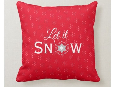 Throw pillow Let it snow decor holiday home decor let it snow snow throw pillow zazzle
