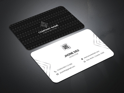Corporate Business Card black and white business card business card design corporate identity corporate stationery illustration pattern business card pattern business card professional business card simple design